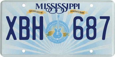 MS license plate XBH687