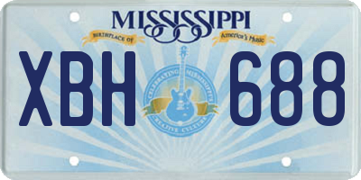 MS license plate XBH688