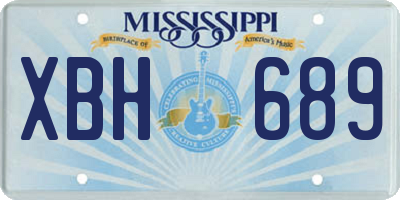 MS license plate XBH689
