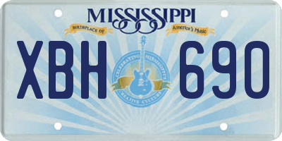 MS license plate XBH690
