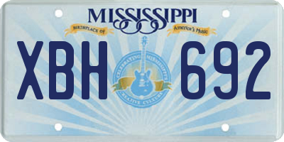 MS license plate XBH692
