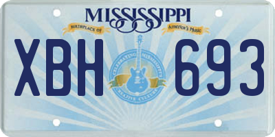 MS license plate XBH693
