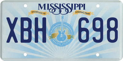 MS license plate XBH698