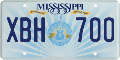MS license plate XBH700