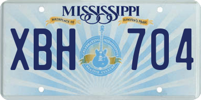 MS license plate XBH704