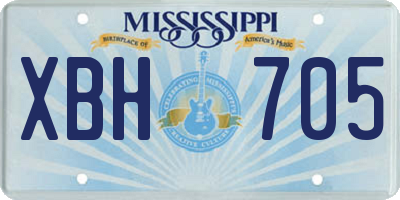 MS license plate XBH705