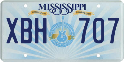 MS license plate XBH707