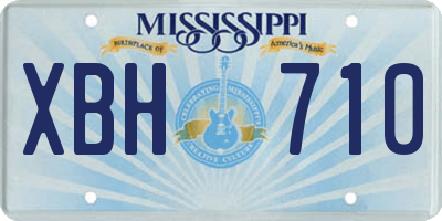 MS license plate XBH710