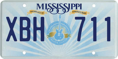 MS license plate XBH711