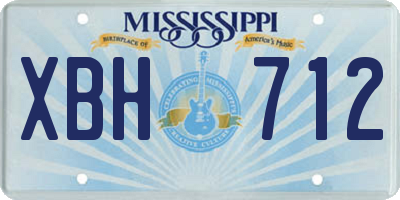 MS license plate XBH712