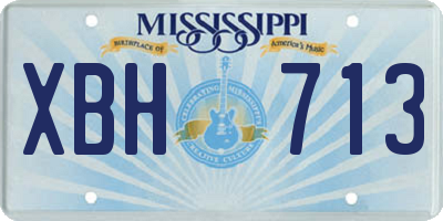 MS license plate XBH713