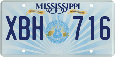 MS license plate XBH716