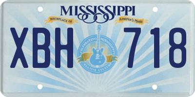 MS license plate XBH718