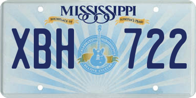 MS license plate XBH722