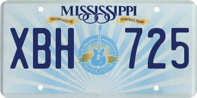MS license plate XBH725