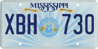 MS license plate XBH730