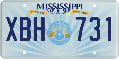 MS license plate XBH731