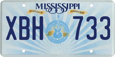 MS license plate XBH733