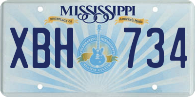 MS license plate XBH734