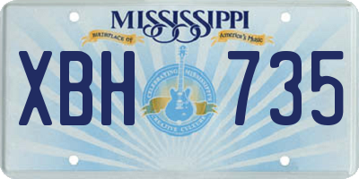 MS license plate XBH735