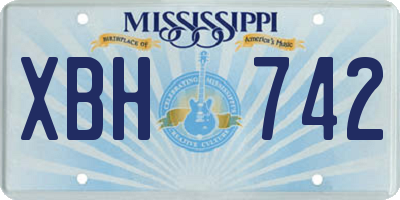MS license plate XBH742