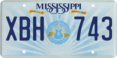 MS license plate XBH743
