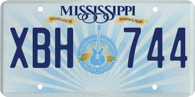 MS license plate XBH744