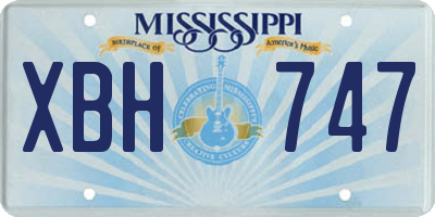 MS license plate XBH747