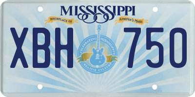 MS license plate XBH750