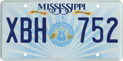 MS license plate XBH752