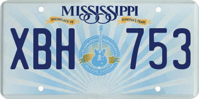 MS license plate XBH753