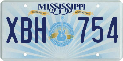 MS license plate XBH754
