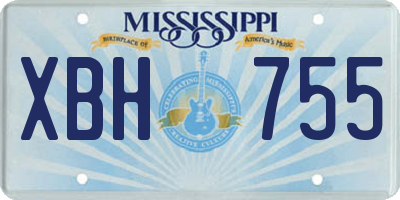 MS license plate XBH755