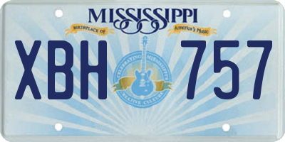 MS license plate XBH757
