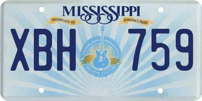 MS license plate XBH759