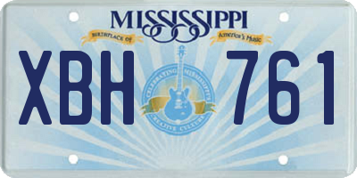 MS license plate XBH761