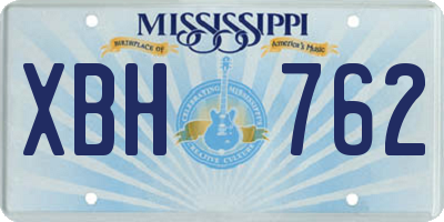 MS license plate XBH762