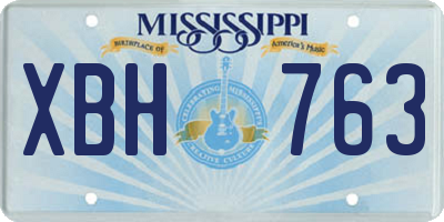 MS license plate XBH763
