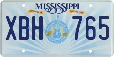 MS license plate XBH765