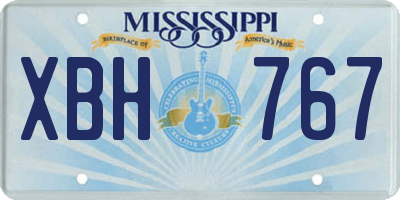 MS license plate XBH767