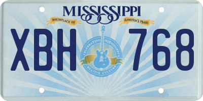 MS license plate XBH768