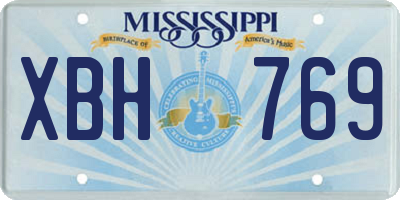 MS license plate XBH769