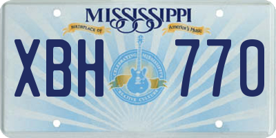 MS license plate XBH770