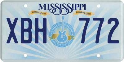 MS license plate XBH772