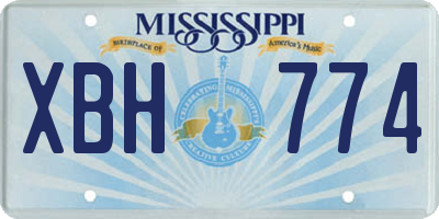 MS license plate XBH774