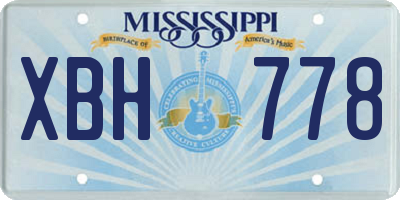 MS license plate XBH778