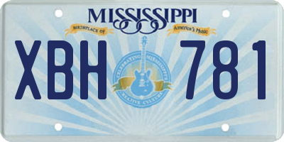 MS license plate XBH781