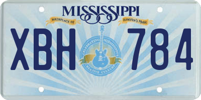 MS license plate XBH784