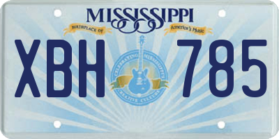 MS license plate XBH785