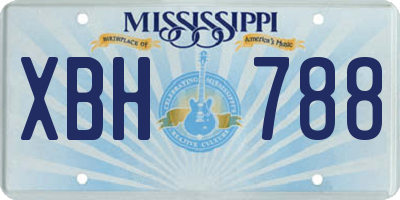MS license plate XBH788